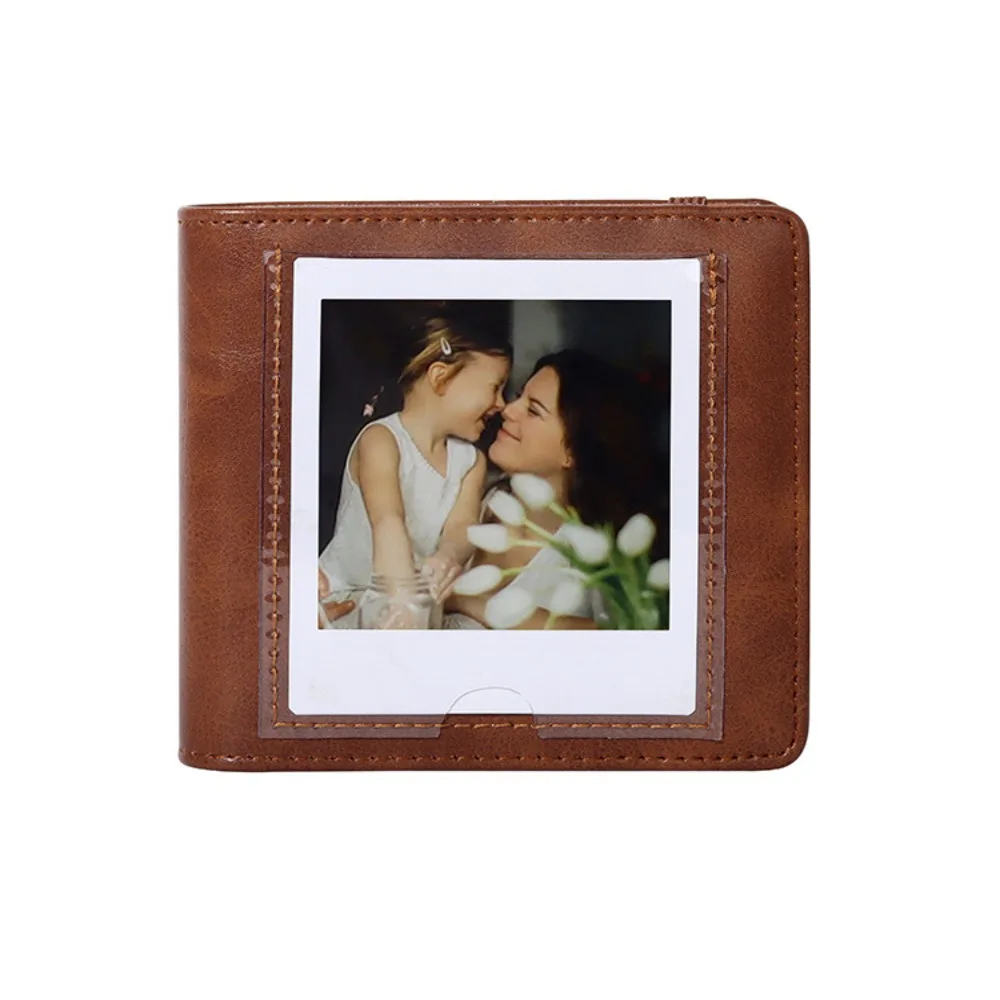 PU Leather 4 Inch Photo Album 28 Pockets Front Display Window Memory Book Clear Pocket Pages for Fujifilm Instax Square SQ