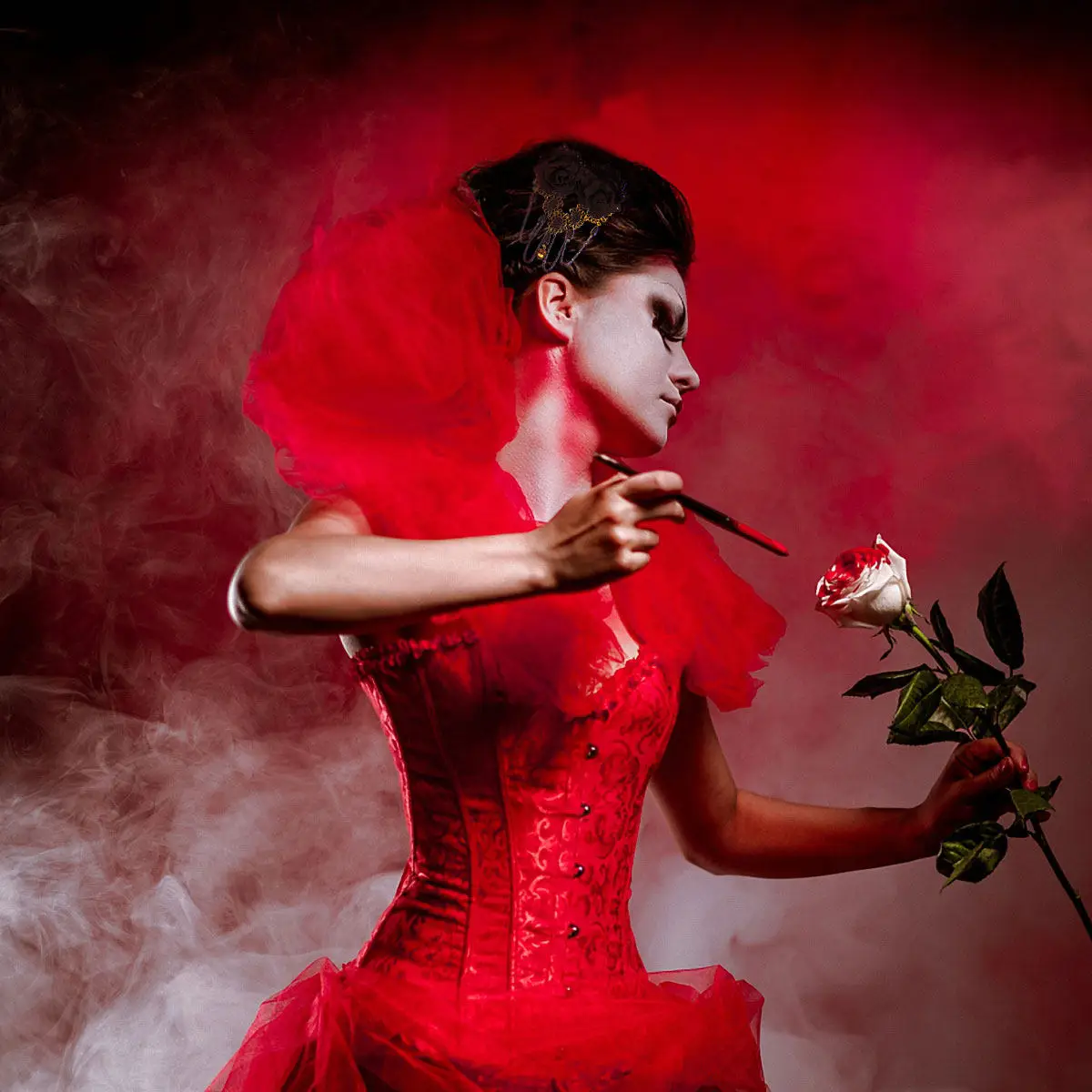 

1 Piece Gothic Style Lace Flower Hair Clip for Women Party Decor Halloween Dance Bar Nightclub Wear Photo Prop Accessory