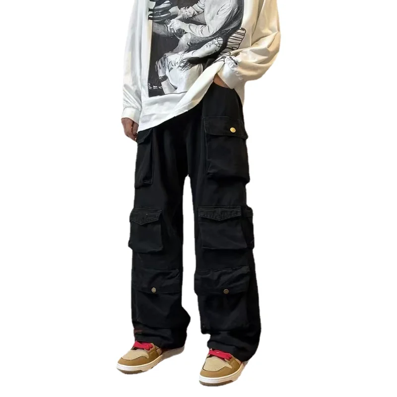 Y2k Hip-Hop Cargo Broek Multi-Zakken Tooling Broek Harajuku Mannen Vintage Losse Wijde Pijpen Broek Streetwear casual Broek