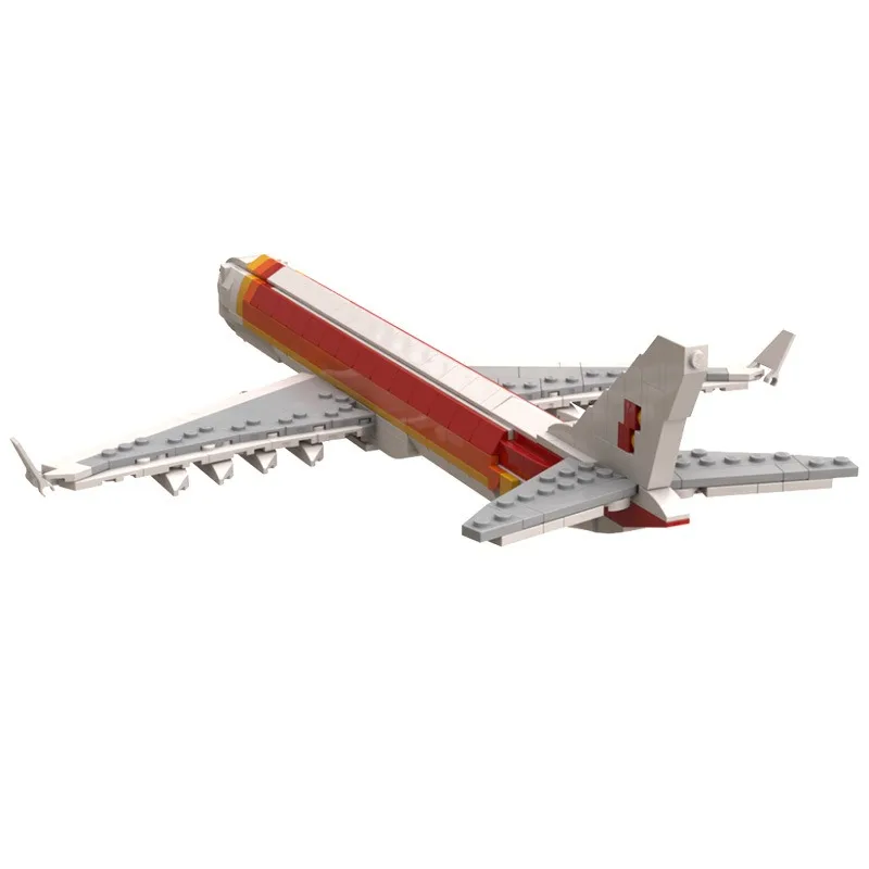 Airbus A330 Old Iberia Livery Building Blocks MOC-257951 Vintage Passenger Plane Civil Airliner Model Bricks Toy Gift For Adult