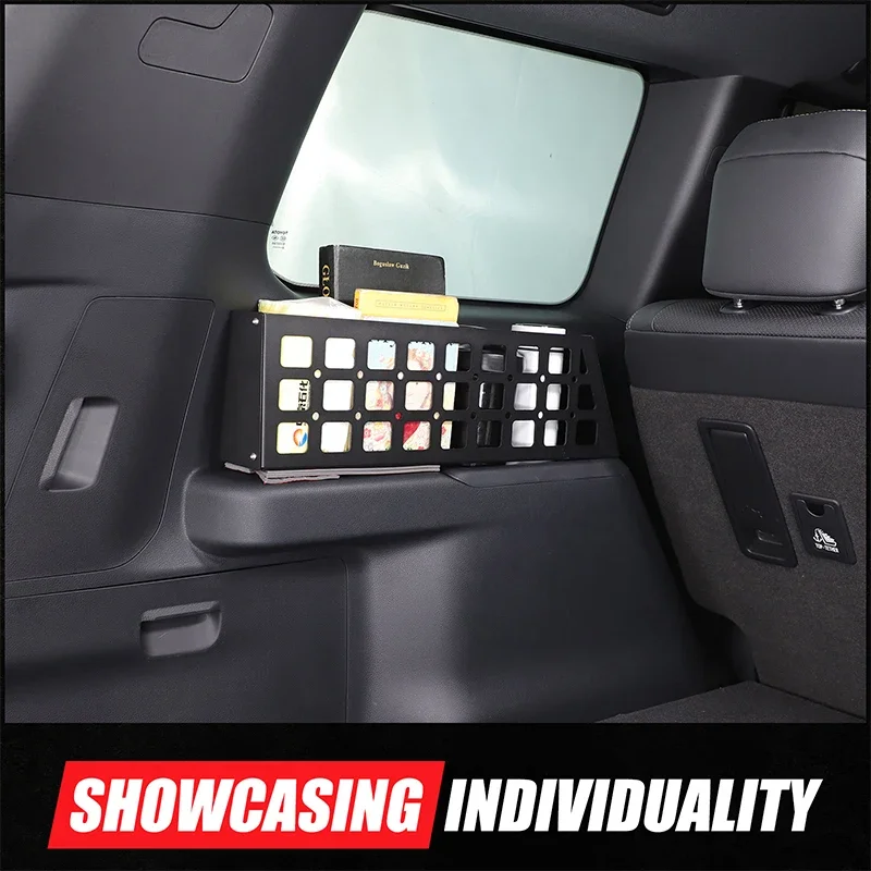Aluminum Alloy Black For Toyota Land Cruiser Prado 250 LC250 2024+ Car trunk cup holder storage basket car interior accessories