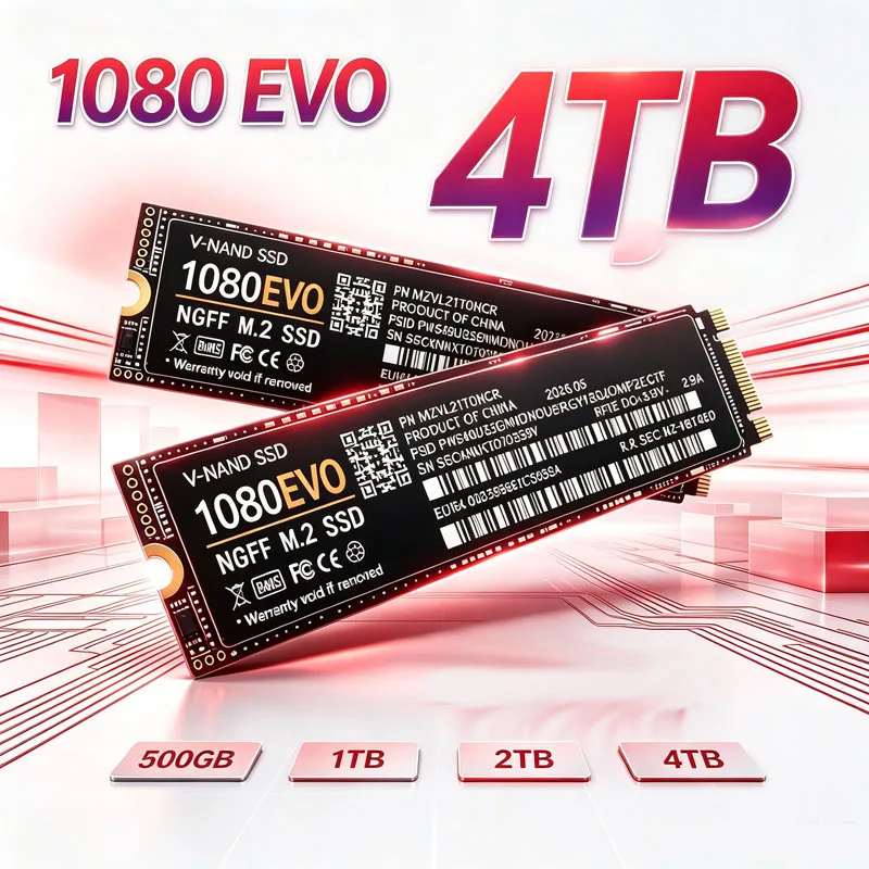 1080 EVO M.2 2280 NGFF SSD,7200MB/s PCIe4.0,500GB/1TB/2TB/4TB High Speed Internal SSD for Laptop,Desktop PC & PS5 Gaming Storage