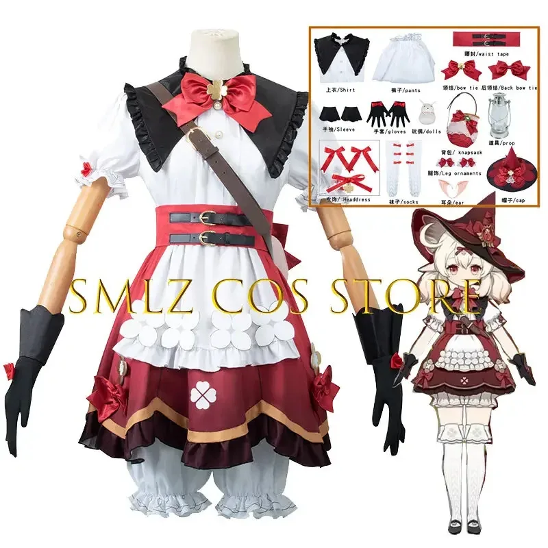 

NewGame witch Klee cosplay costume anime impact cosplay lolita dress suit woman with hat Halloween party uniform clothing2025