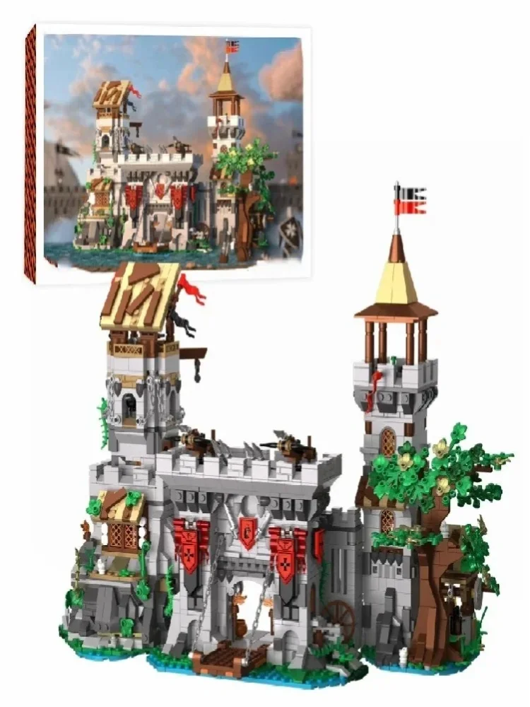 2568-teiliges Schloss der Heiligen Geistlichen Ritter-Bausteine-Set, mittelalterliche Architektur, modulares Montagemodell, Bausteine-Kit, Sammlung, kreatives Spielzeug, Geschenk für Erwachsene