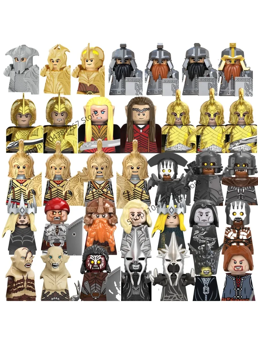 3D-Modellbausteine für Kinder, Herr der Ringe, Wächter der Zwerge, Uruk-Hai, Blockspielzeug, Puppen, Weihnachtsgeschenke