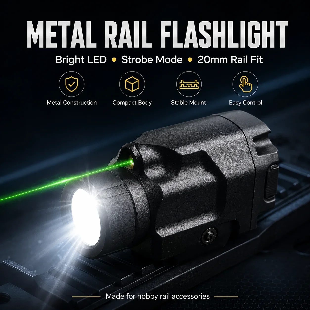 Outdoor Hobby Lighting Accessory Metal TLR-8 Strobe LED Underbarrel Flashlight Adjustable 20MM Rail Install