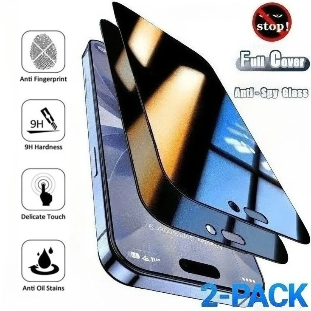 2 Stück Anti-Spionage-Hydrogel-Folie für iPhone 17 16 14 15 Pro Max 16e Air 15 14 Plus 13 12 11 Pro XR XS Max Vollständige Displayschutzfolie