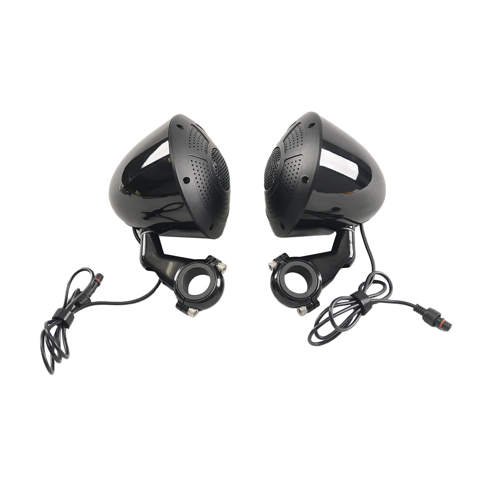 

Motorcycle Custom World Universal Handlebar Mount Speakers with Amplifier Plug and Play