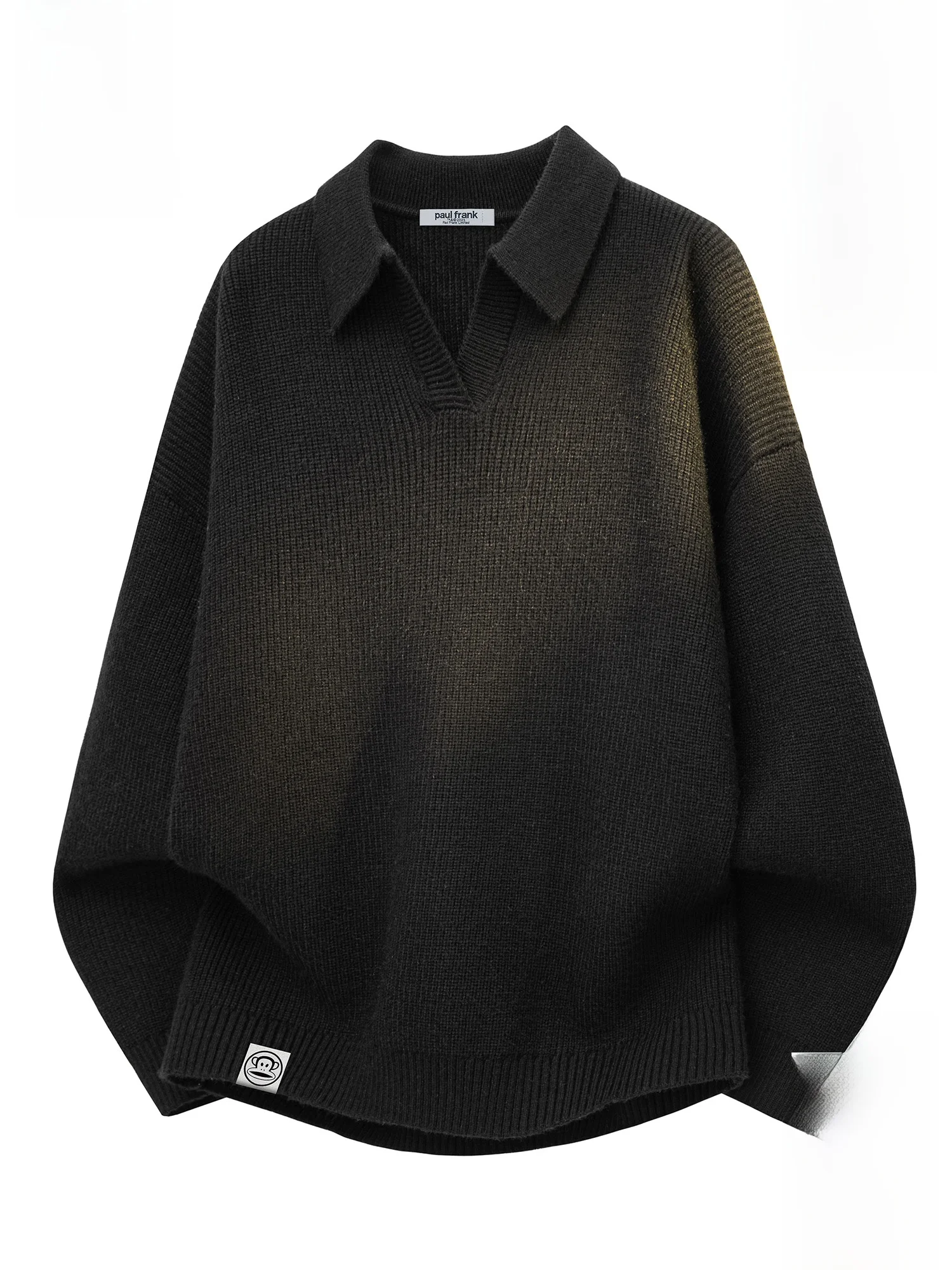 

PaulFrank Winter Thiened Fce Lined Casual Collar Men's Knitted Sweater Pure Color Loose Fit Comfortable Polyester Blend