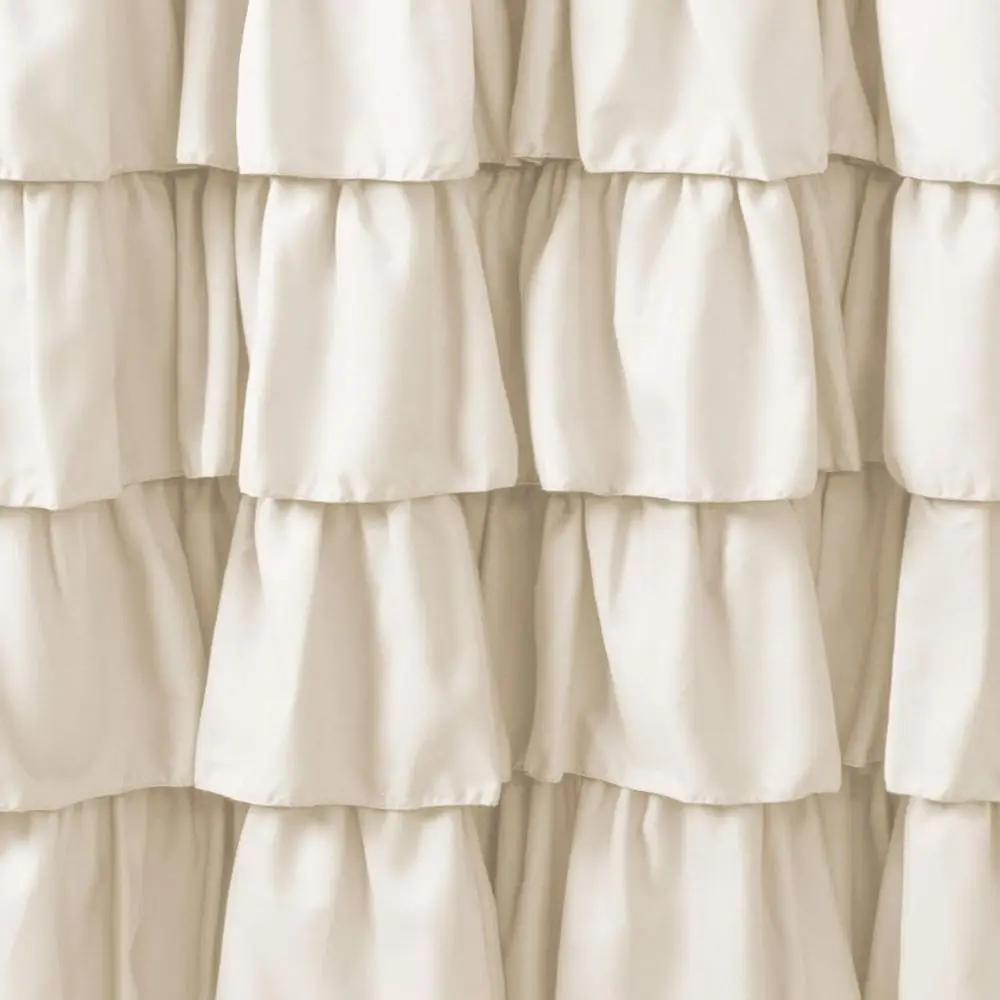 Rideau de douche floral vintage - Style ferme chic texturé, ivoire, 72 x 72