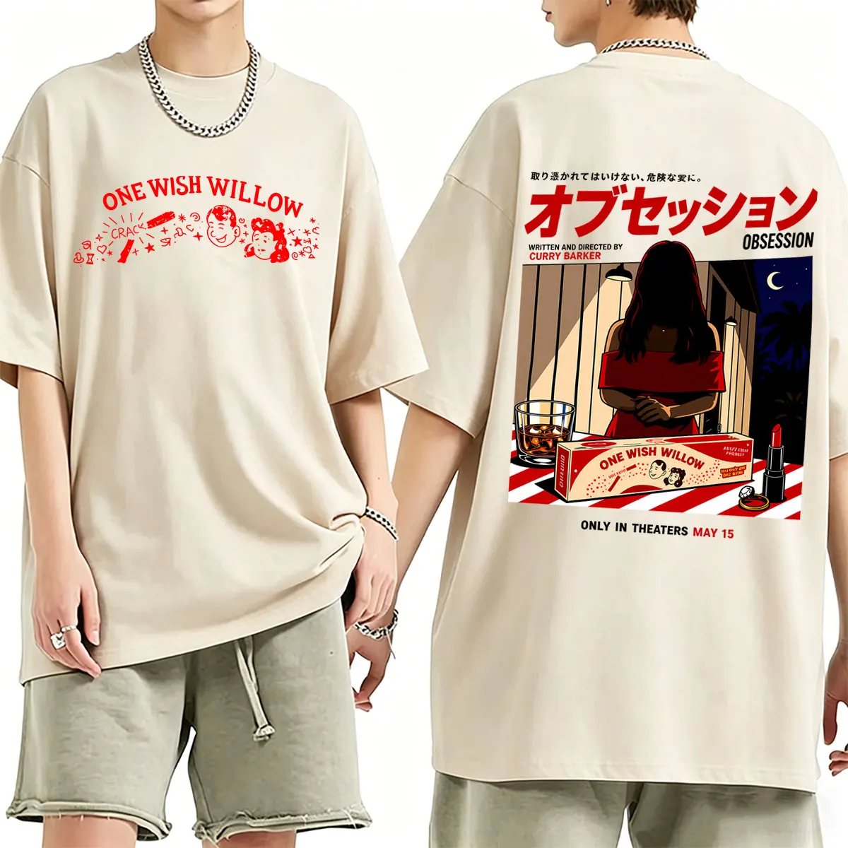 Horror Movie Obsession One Wish Willow Graphic Print T-shirt Men Women Gothic Casual Oversized T Shirts Unisex Soft Cotton Tees