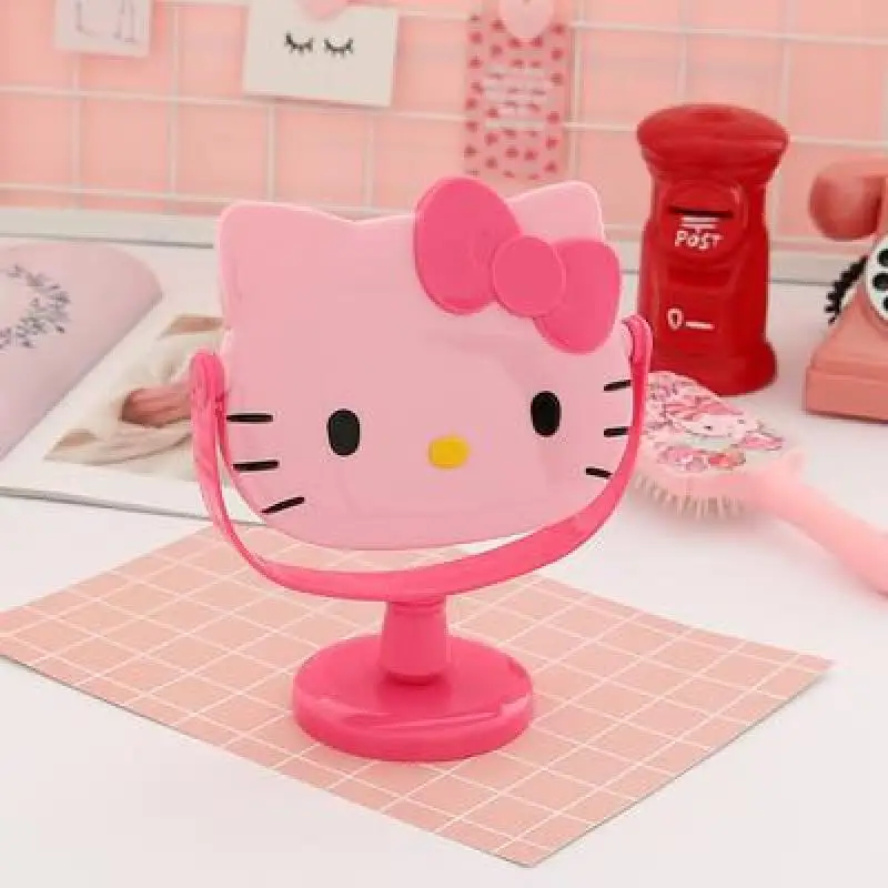 Sanrio Hello Kitty Kurome Creative Cartoon Cute Princess Makeup Mirror Cosmetic Mirror Small Table Mirror Beautiful Girl Mirror