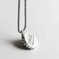 New Simple Retro Niche Fashion Pendant Disco Men and Women Personalized Necklace Coke Bottle Cap Ins Punk Hip Hop Gift Necklace