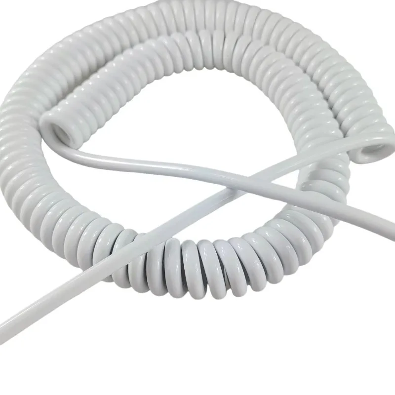 3-Core 2-Core White Spring Wire Spiral Cable 22AWG 18AWG 15AWG 13AWG 2.5m 5m 7.5m Power Cord Expandable Cable