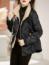 Winter Puffer Coats 2024 New Women Jacket Simple Casual Loose Down Jacket Stand-up Collar Lightweight Warm Short Female Parker