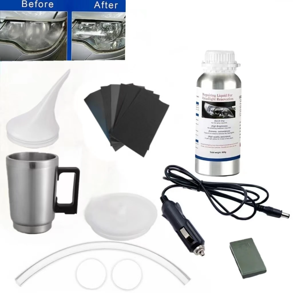 Headlight coating blue ice solution Car Headlight Chemical Polishing Kit 800ML Liquid Polymer Restoration Headlamp Refurbishment