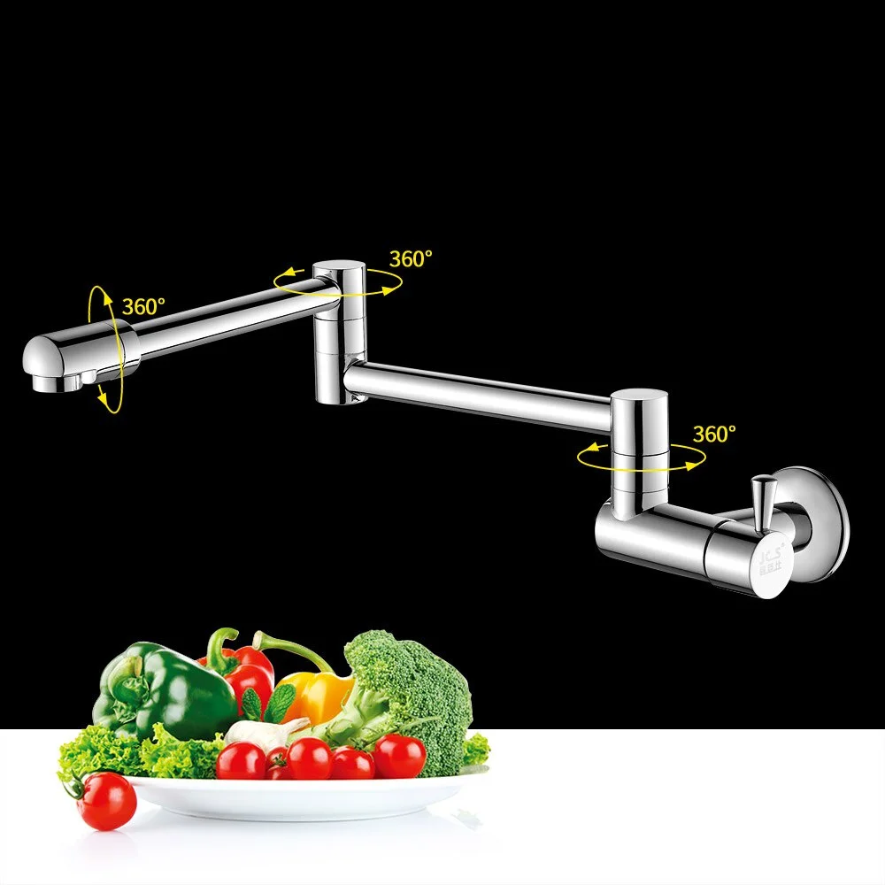 

Складной настенный смеситель из нержавеющей стали 304, универсальный поворотный кран для кухни, одинарный кран для холодной воды, складная конструкция, современный дизайн для дома