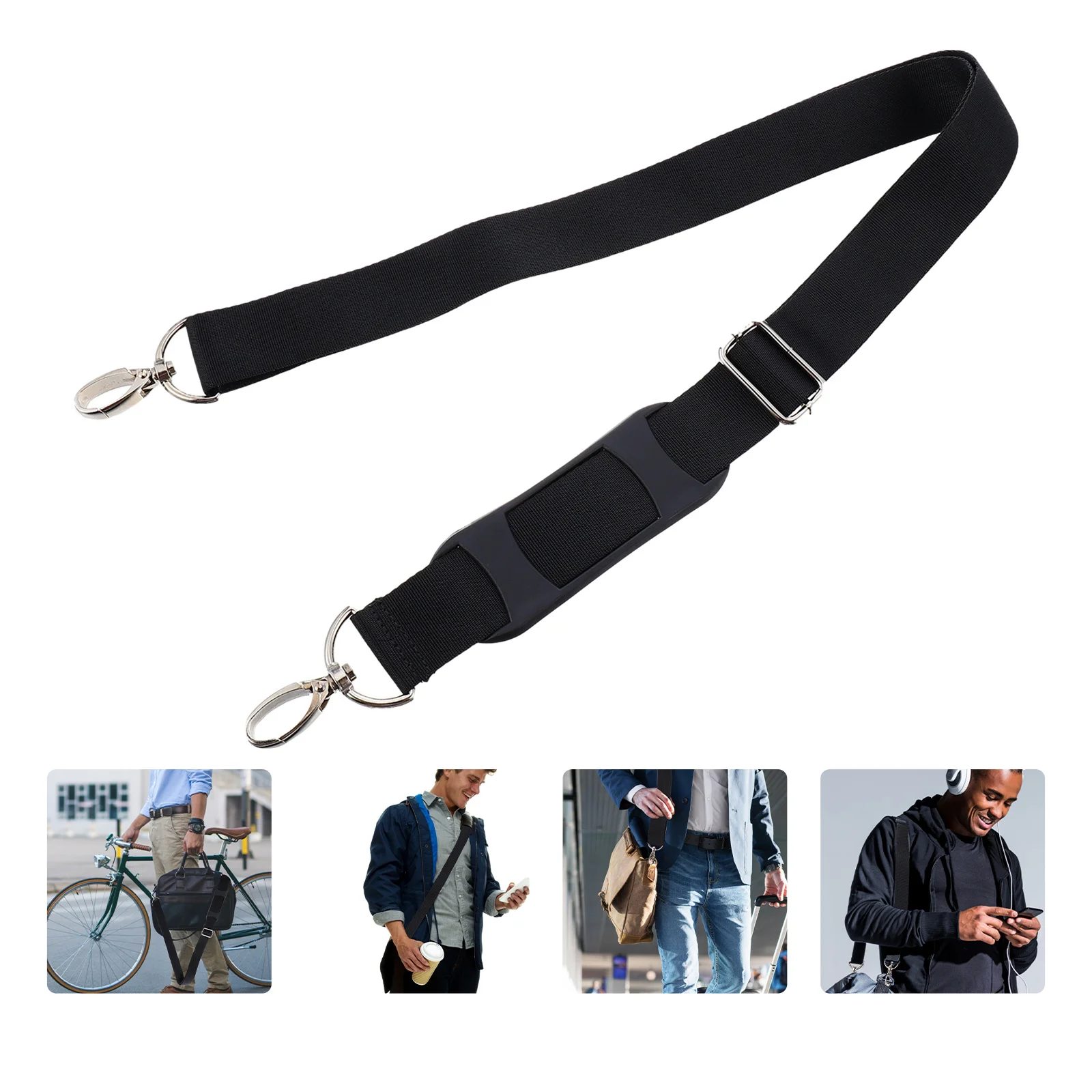

1pc Computer Strap Replacement Adjustable Shoulder Strap For Laptop Bag Durable Metal Buckle Bag Parts Notebook Accessories