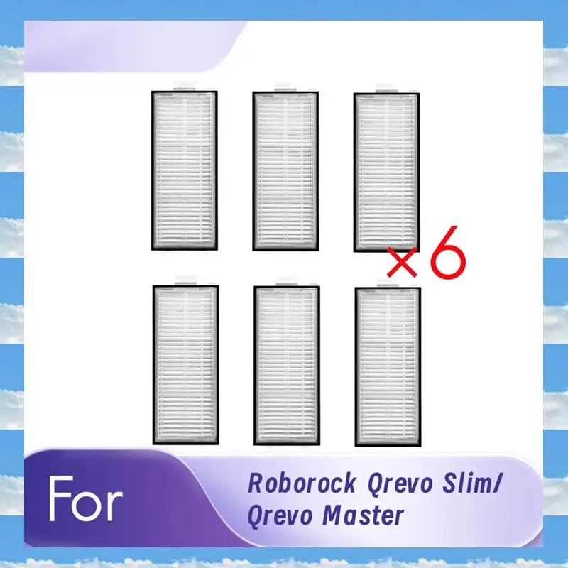 

A11I 6Pcs Cleaner Filter For Roborock Qrevo Slim/Qrevo Master Filter Cleaner Parts Replacement