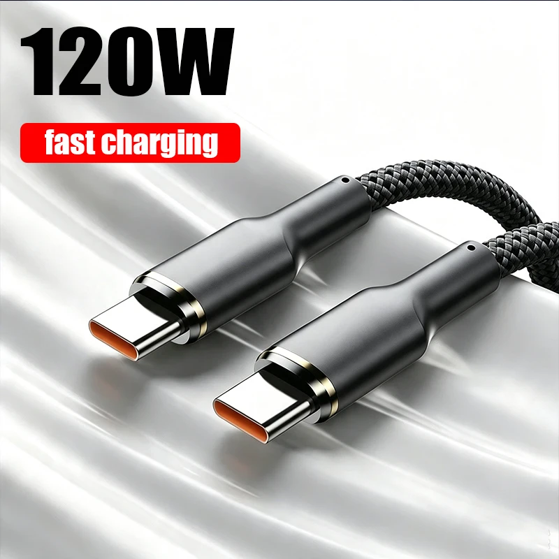 120W Fast Charge Cable PD Quick Charging High Quality USB C TO USB Type C Cable For iPhone Xiaomi 17 Plus Pro Max Samsung S24