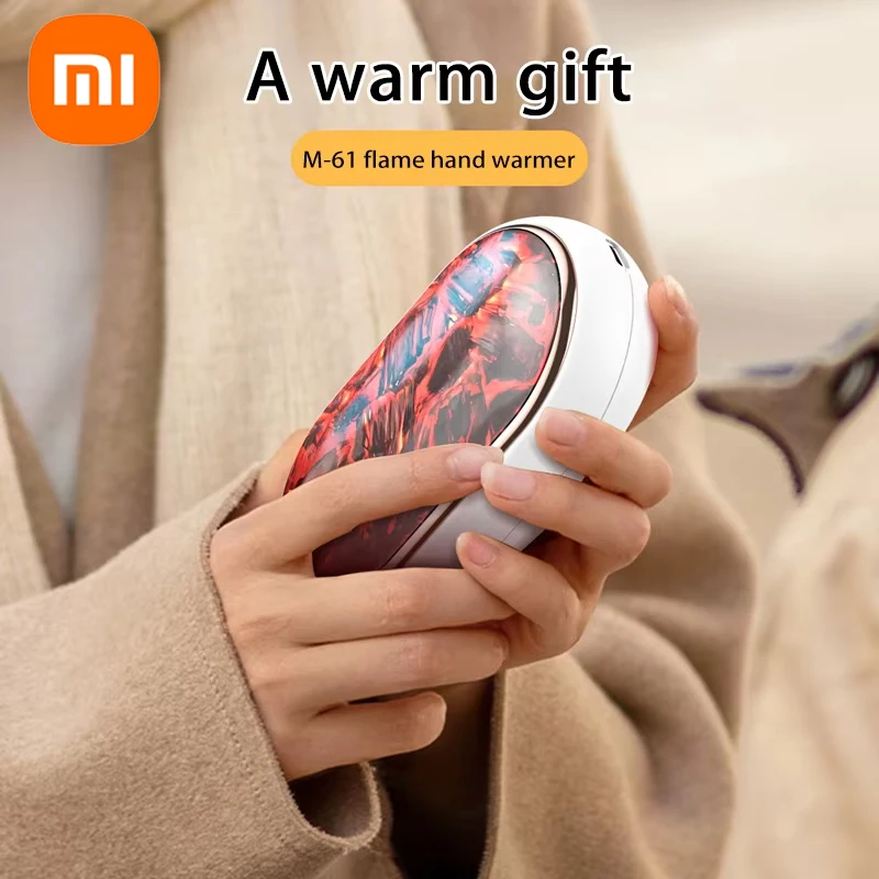 Xiaomi Mini Hand Warmer Charcoal Fire Ambient Light 2 In 1 Power Banks USB Rechargeable Portable Hand Warmers For Winter Gift