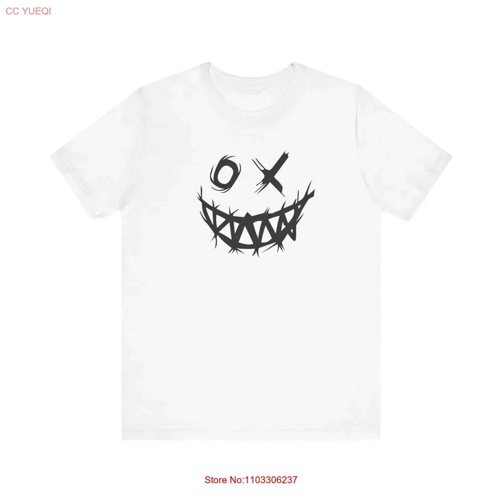 Camiseta Crazy Face Riff Raff Wear vintage Lavado Top elegante para uso diario Gráfico cómodo Transpirable Suave Versátil