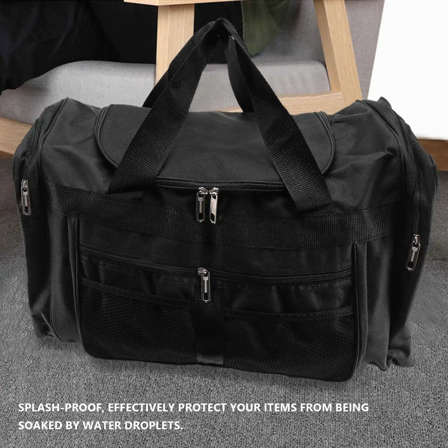 ABQR フィットネスバッグ 男性と女性用 ポータブルスポーツバッグ フィットネス ヨガ 旅行荷物 フィットネストレーニング ショルダーバッグ ブラック