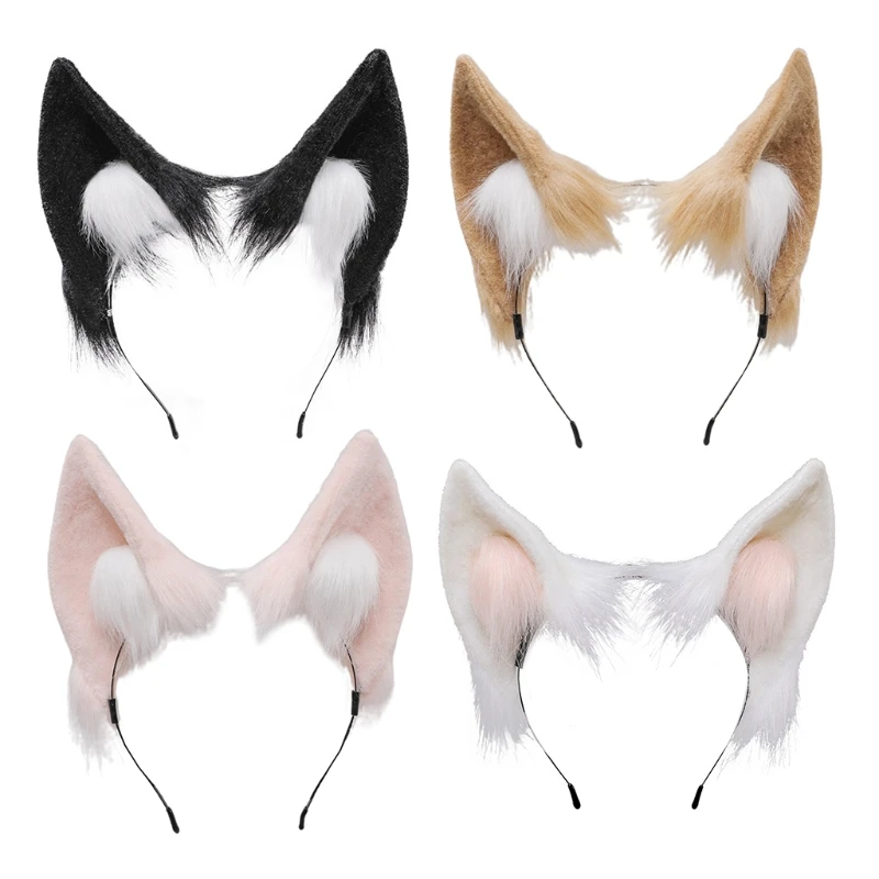 

Faux Fur Ears Plush Hair Hoop Girl Cosplay Headwear Hair Accessories New Dropship