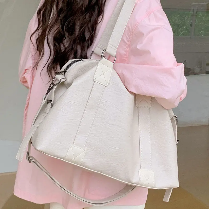 Fashion Handheld Travel Bag Korean Style Casual Tote Bag High Quality PU Leather Luggage Bag Large Capacity Crossbody Bag