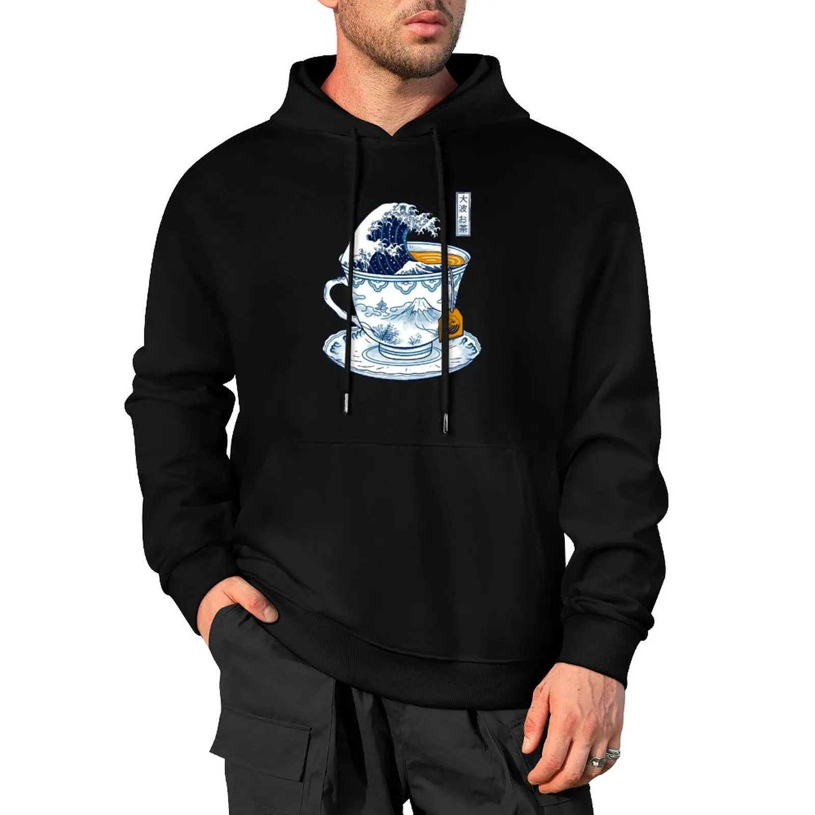 

The Great Kanagawa Tea Pullover Hoodie mens clothes anime clothes new in hoodies & sweat-shirt