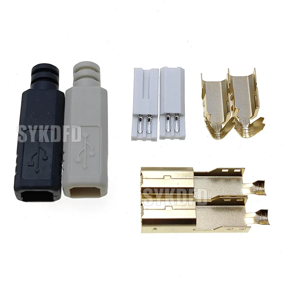 

10set Type B Male USB Printer Scanner Extender Adapter Black Data Sync Coupler Converter DIY Repair Free-Welding Connector