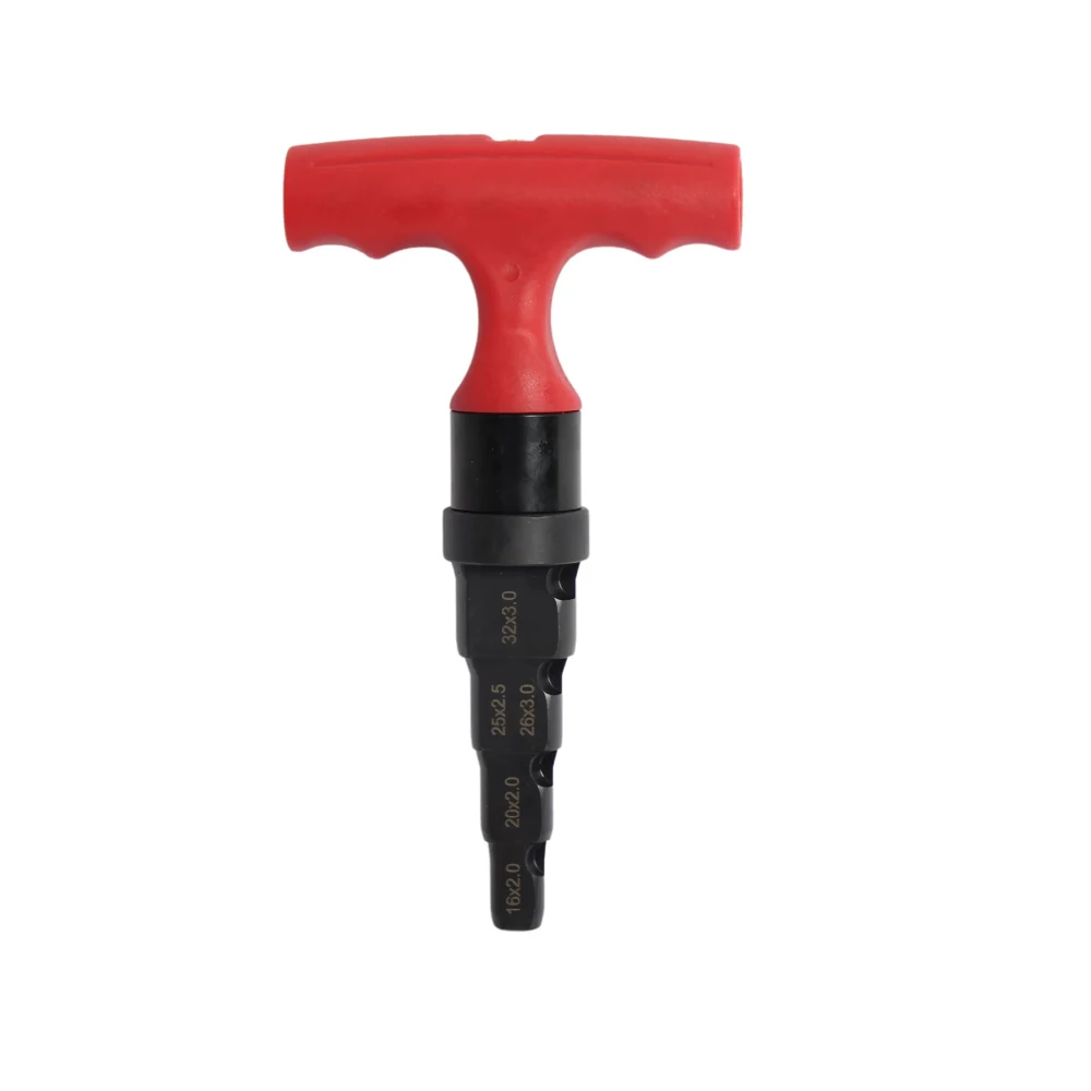 Manual Aluminum-Plastic Pipe Chamfer Tool, 4-in-1 Rotary Rounding & Deburring Reamer, 16-32mm, Heat-Treated Steel