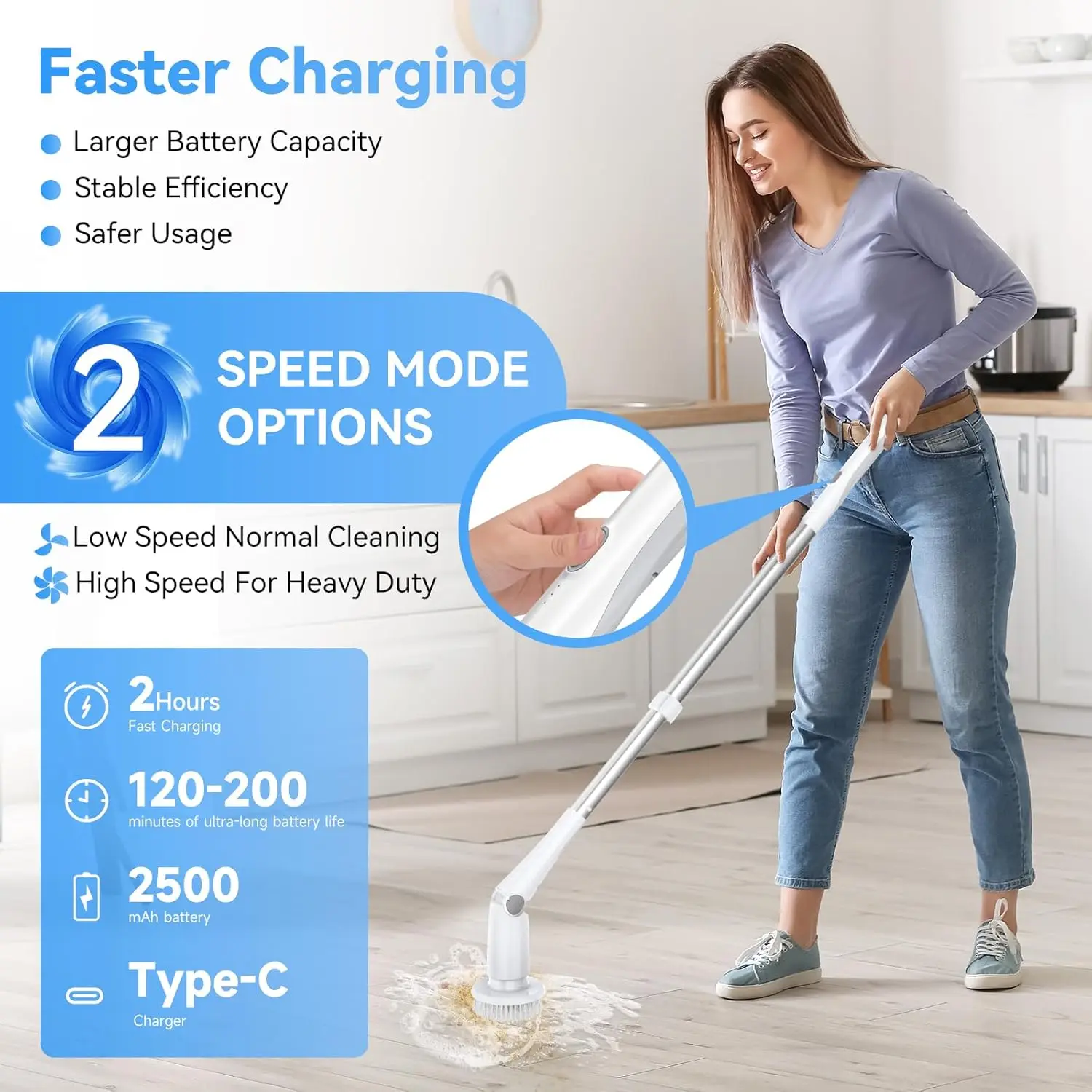 

New electric cleaning brush multifunctional replacement head, 9 replacement heads suitable for kitchen, living room, bathroom