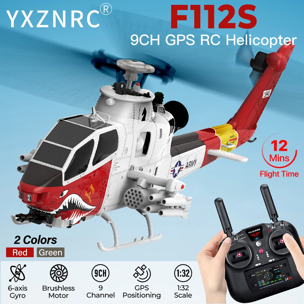 YUXIANG RC Helicopter F112S 9CH Plane 1/32 Brushless GPS with Laser Radar Optical Flow