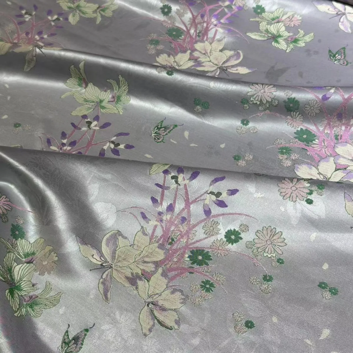 Woven Brocade Blended Song Dynasty 30 Silk 42 Momme140 Door Width New Chinese Coat Vest Bed Cover Cloth Fabric