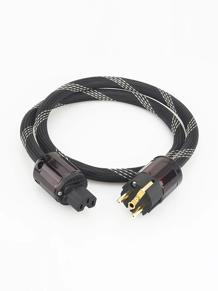 AUDIOCRAST P103 OFC Schuko EU Power Plug With P079E+C079 Schuko Power Plug Cable For AMP 10 guage Audiophile power cord