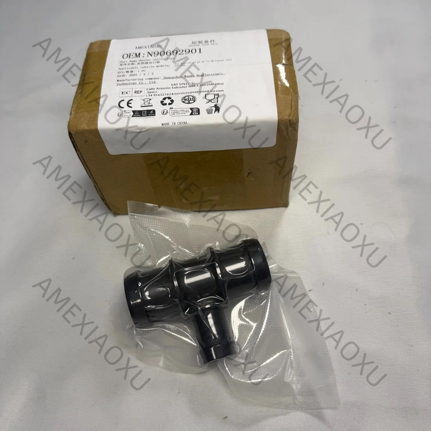 N90692901 Aluminum Engine Radiator Coolant Hose Connector Heater Outlet Pipe fit for Audi A3 A4 A5 A6 TT VW Passat Golf 627-006