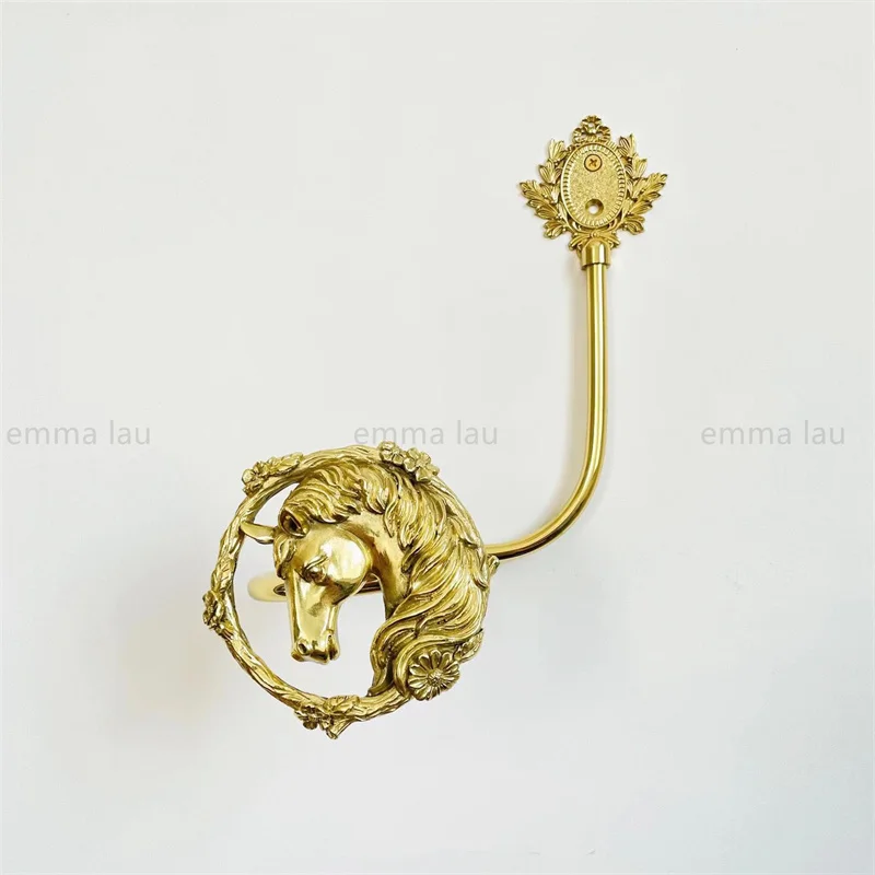 Imagem -04 - Retro Solid Brass Bird Horse Shape Cortina Cabides Janela Dressing Hook Quarto Decorativo Hardware Dourado