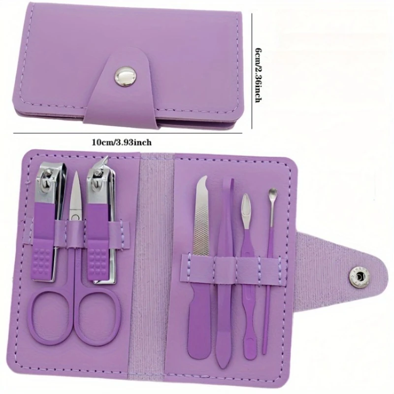 Set tagliaunghie Tagliaunghie in acciaio inossidabile Strumento per manicure Regalo Kit per la cura portatile Pick per orecchie Forbici per sopracciglia Regalo di Natale