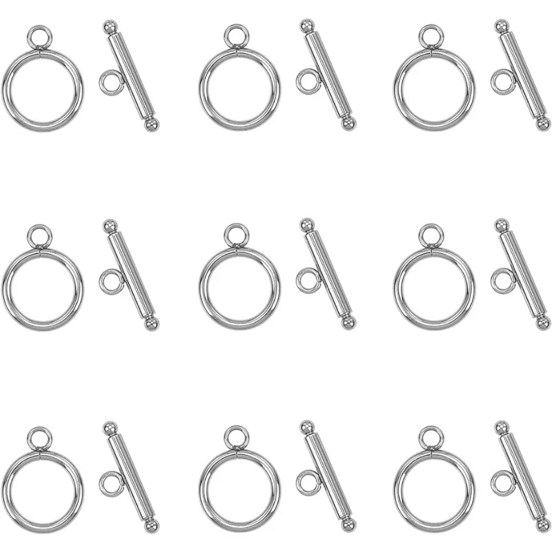 

50 комплектов застежек из нержавеющей стали, застежки для шеи, разъемы для ювелирных изделий, концевые застежки, Т-образная застежка, фурнитура для рукоделия