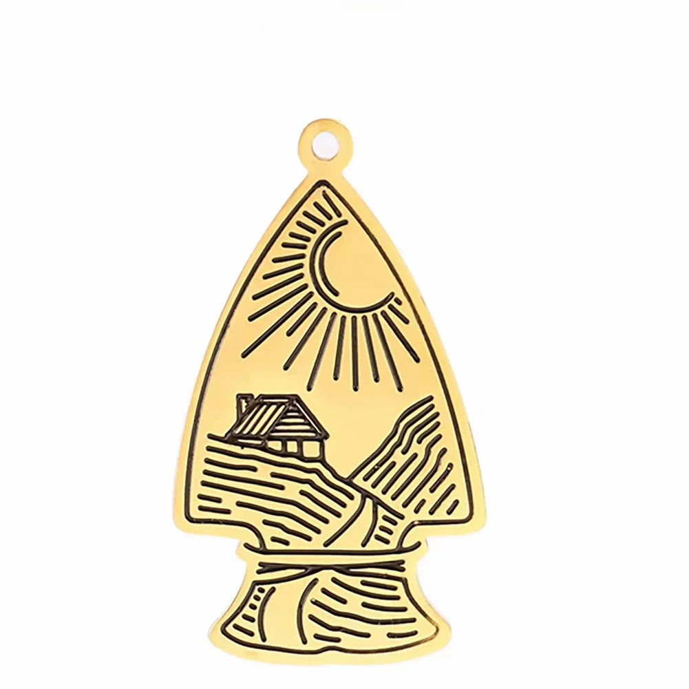 Amaxer Fashion Corrosion Blackened Pendants for Women Men Stainless Steel Animal Shape Gold Color Accessory Wholesale Gifts