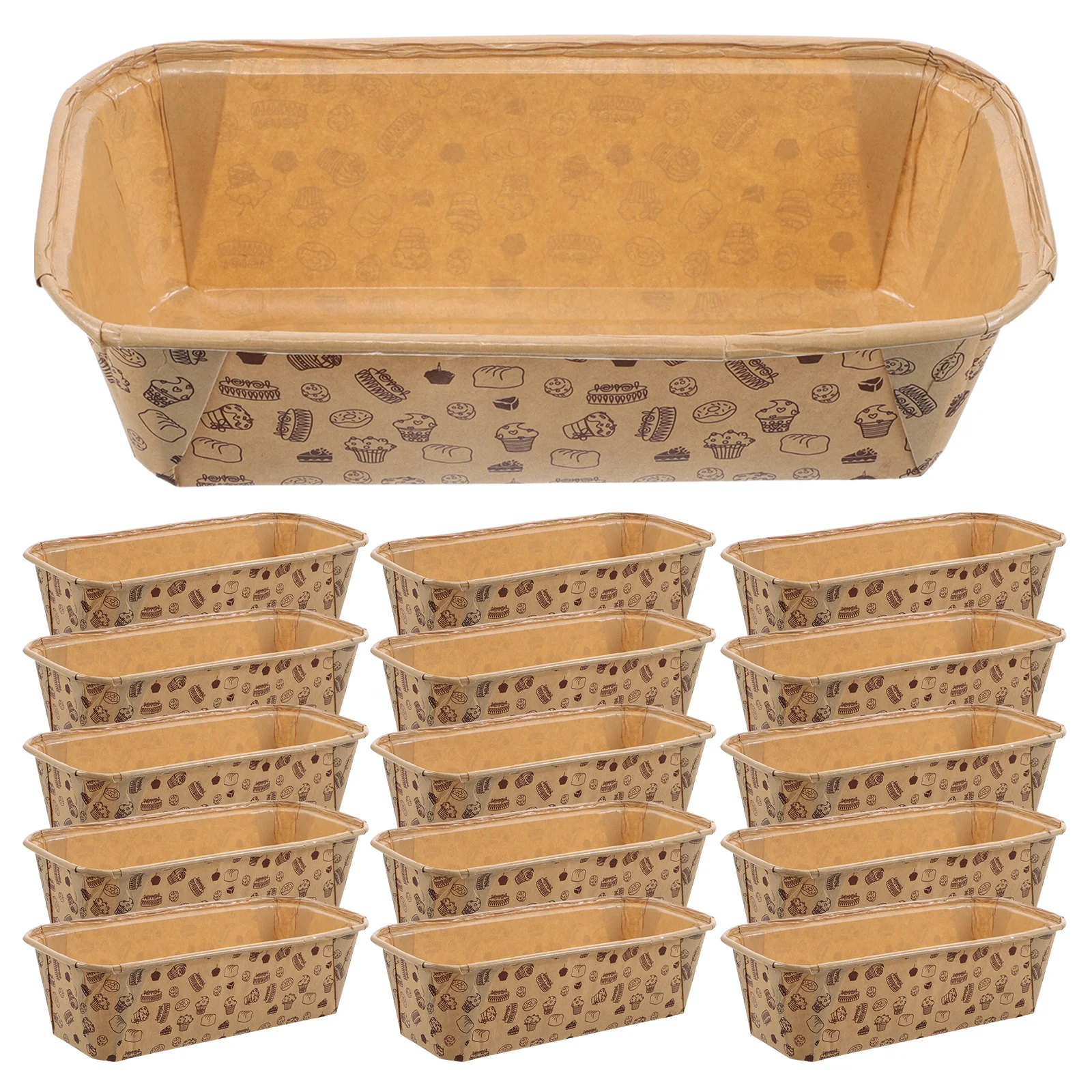 

20pcs Cake Loaf Pans 7.47X3.54X2.16In Disposable Bakeable Paper Baking Molds For Bread Pumpkin Microwave Oven Freezer Safe