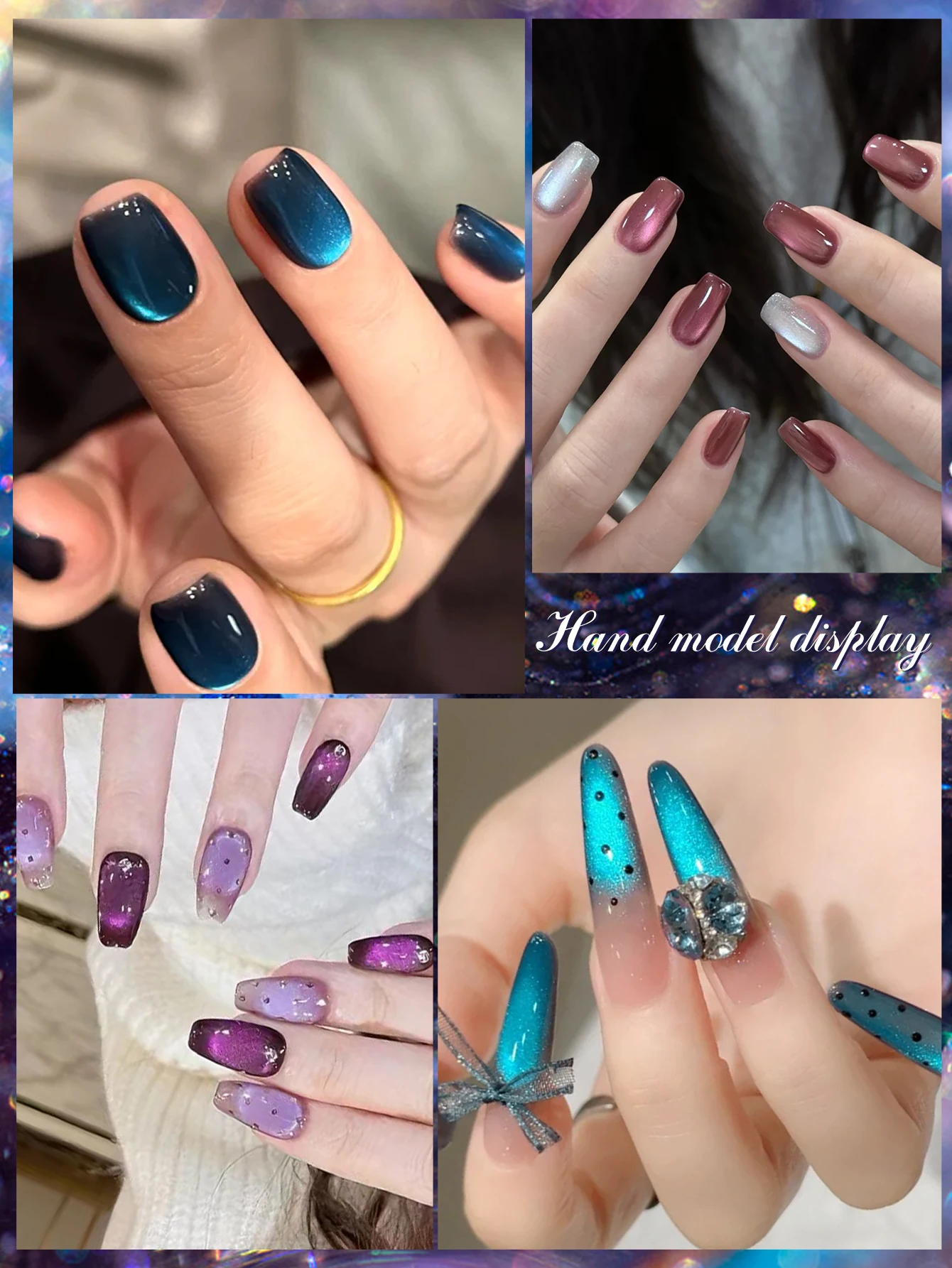 Smalto per unghie gel magnetico notturno MTSSII da 7 ml Blu mare Colori autunnali Brillano scintillante Glitter semipermanente Soak Off Vernice artistica