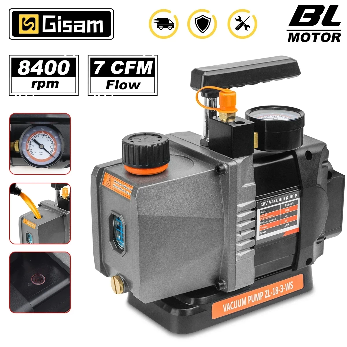 Gisam 7CFM 1/2HP Br… - image