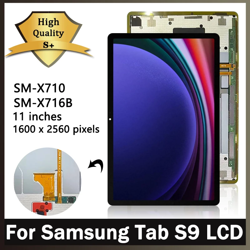 

11" AMOLED 120Hz For Samsung Tab S9 X710 X716 LCD Display Touch Screen Digitizer Panel Assembly SM-X710 SM-X716B Display
