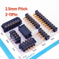 5 30 50 Pairs Blade Battery Connector 2.5MM Pitch 2 3 4 5 6 7 8 9 Pin Plug Socket 7A Current Gold PCB Solder Header Receptacle