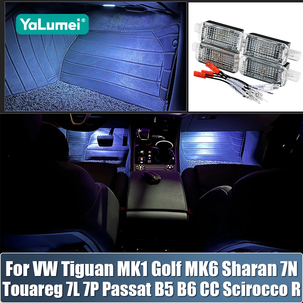 Para Volkswagen VW Tiguan MK1 Golf 6 MK6 Sharan 7N Touareg 7L 7P Passat B5 B6 CC Jetta Scirocco R accesorios de luces de reposapiés de coche