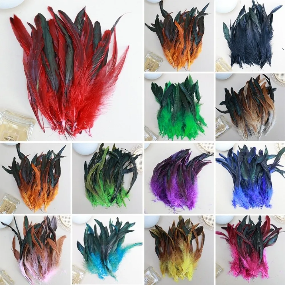 Handmade 10-15cm Natural Pheasant Feather Colorful Natural Color Rooster Feather Soft Craft Fluffy Plumes For DIY Craft