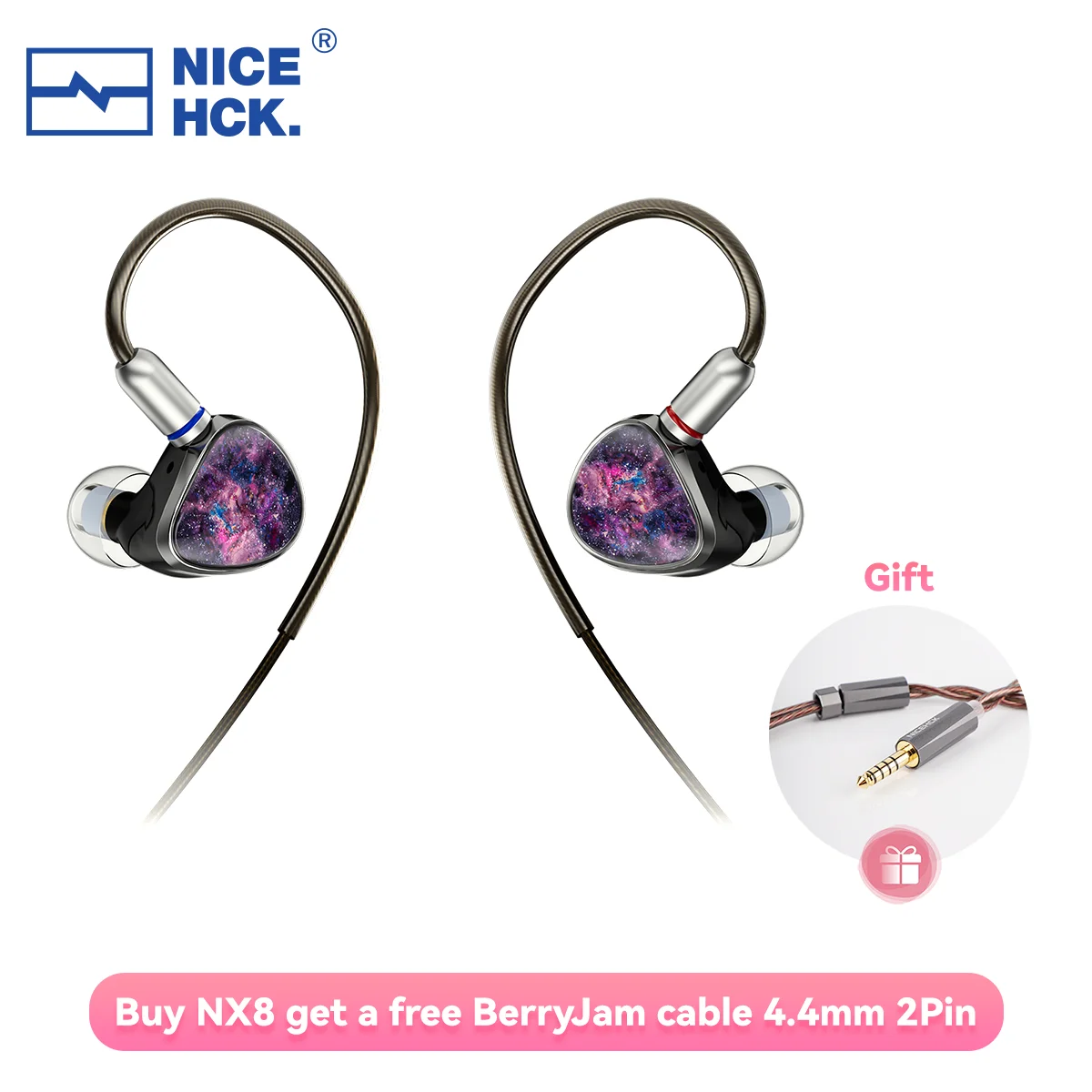 NiceHCK NX8 HiFi Earphone 1DD+6BA+1PZT Hybrid Wired In Ear Monitors Detachable 2Pin with AceLilac AuKing2 CsgOrpheus NX7MK4 Pro