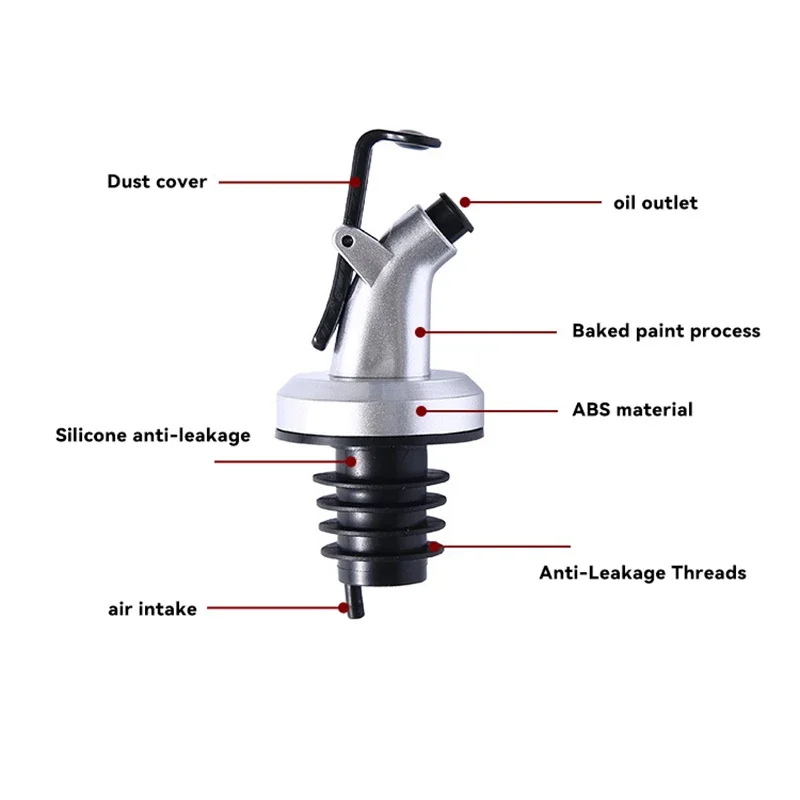 New Olive Oil Dispenser Sprayer Liquor Oil Bottle Stopper Lock Wine Pourers Flip Lock Plug Seal Leak-proof Nozzle Kitchen Tools